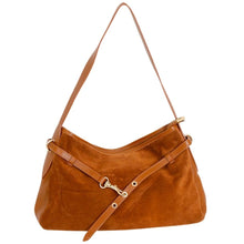 Load image into Gallery viewer, MAISON FANLI: VICTOR SUEDE HANDBAG - CAMEL