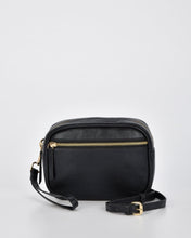 Load image into Gallery viewer, GABEE: AURORA METALLIC LEATHER X/BODY BAG - BLACK