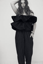 Load image into Gallery viewer, MAMAPAPA: GORDES FRILL TOP - BLACK