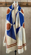 Load image into Gallery viewer, MAMAPAPA: CELESTE SARONG/SCARF - BLUE & OCHRE ON BEIGE