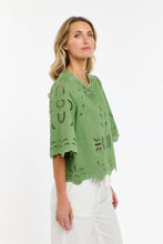 Load image into Gallery viewer, 365 DAYS: ANNIE EMBROIDERED TOP - KELLY GREEN