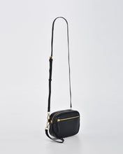 Load image into Gallery viewer, GABEE: AURORA METALLIC LEATHER X/BODY BAG - BLACK