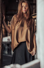 Load image into Gallery viewer, MAMAPAPA: TOBI FLOWY SILK TEE - CAMEL