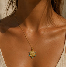 Load image into Gallery viewer, CLEOPATRA’S BLING: BANU PENDANT NECKLACE WITH AQUAMARINE - 18K GOLD PLATED