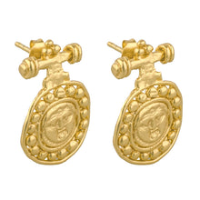 Load image into Gallery viewer, CLEOPATRAS BLING: GORGONEION AKRITIS EARRINGS - 18K GOLD PLATED