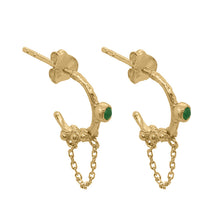 Load image into Gallery viewer, CLEOPATRA’S BLING: URRACA EARRINGS WITH JADE- 18K GOLD PLATED