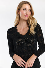 Load image into Gallery viewer, 365 DAYS: KELLY LACE & LOCKET LONG SLEEVE TOP - BLACK