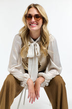 Load image into Gallery viewer, 365 DAYS: PUSSY BOW TOP - CHAMPAGNE