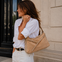 Load image into Gallery viewer, MAISON FANLI: VICTOR SUEDE HANDBAG - CREAM