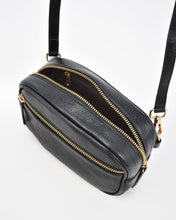 Load image into Gallery viewer, GABEE: AURORA METALLIC LEATHER X/BODY BAG - BLACK