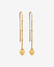 Load image into Gallery viewer, TEMPLE OF THE SUN: HANGING LOTUS EARRINGS - GOLD VERMEIL