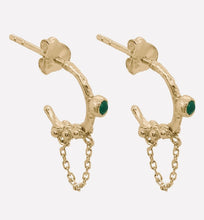 Load image into Gallery viewer, CLEOPATRA’S BLING: URRACA EARRINGS WITH JADE- 18K GOLD PLATED