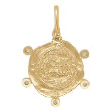 Load image into Gallery viewer, CLEOPATRA’S BLING: BANU PENDANT NECKLACE WITH AQUAMARINE - 18K GOLD PLATED
