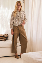 Load image into Gallery viewer, MAMAPAPA: BONBON FRILL STRIPE BLOUSE - OFF WHITE