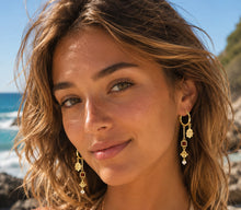 Load image into Gallery viewer, CLEOPATRA’S BLING: JEANNE EARRINGS WITH GARNET - 18K GOLD PLATED