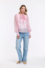 Load image into Gallery viewer, 365 DAYS: MILLA PUSSY BOW TOP - BLUSH/RED CONFETTI SPOT