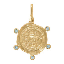 Load image into Gallery viewer, CLEOPATRA’S BLING: BANU PENDANT NECKLACE WITH AQUAMARINE - 18K GOLD PLATED