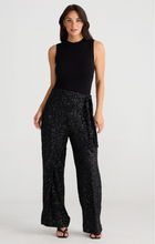 Load image into Gallery viewer, BRAVE & TRUE: MAE WRAP PANT - BLACK SEQUIN