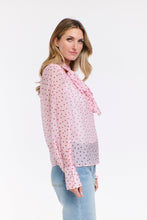 Load image into Gallery viewer, 365 DAYS: MILLA PUSSY BOW TOP - BLUSH/RED CONFETTI SPOT
