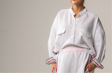 Load image into Gallery viewer, FOUND BY TWO: LUISA PANT - WHITE WITH SIDE STRIPE