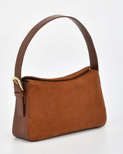 Load image into Gallery viewer, PORTSEA: SUEDE & LEATHER SHOULDER BAG - TAN