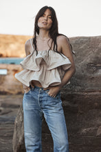 Load image into Gallery viewer, MAMAPAPA: GORDES FRILL TOP - BEIGE