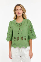 Load image into Gallery viewer, 365 DAYS: ANNIE EMBROIDERED TOP - KELLY GREEN