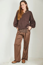 Load image into Gallery viewer, MAMAPAPA: PILAR SILK PANTS - CHOCOLATE