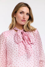Load image into Gallery viewer, 365 DAYS: MILLA PUSSY BOW TOP - BLUSH/RED CONFETTI SPOT