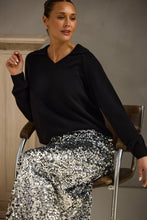 Load image into Gallery viewer, BRAVE & TRUE : PARIS SKIRT - SILVER SEQUIN