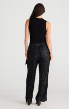 Load image into Gallery viewer, BRAVE & TRUE: MAE WRAP PANT - BLACK SEQUIN