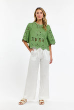 Load image into Gallery viewer, 365 DAYS: ANNIE EMBROIDERED TOP - KELLY GREEN
