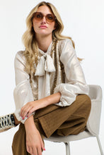 Load image into Gallery viewer, 365 DAYS: PUSSY BOW TOP - CHAMPAGNE