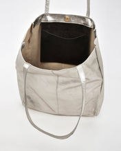 Load image into Gallery viewer, VENUS: METALLIC LEATHER TOTE - SILVER