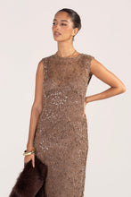 Load image into Gallery viewer, MOSS GROTTO: ATHENA SEQUIN MESH MAXI - MOCHA