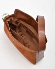 Load image into Gallery viewer, PORTSEA: SUEDE & LEATHER SHOULDER BAG - TAN