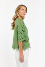 Load image into Gallery viewer, 365 DAYS: ANNIE EMBROIDERED TOP - KELLY GREEN