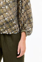 Load image into Gallery viewer, 365 DAYS: MEDUSA SEQUIN TOP - OLIVE
