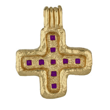 Load image into Gallery viewer, CLEOPATRAS BLING: DASHORST PENDANT NECKLACE WITH MAGENTA ZIRCON - 18K GOLD PLATED