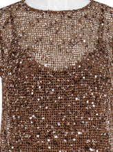 Load image into Gallery viewer, MOSS GROTTO: ATHENA SEQUIN MESH MAXI - MOCHA