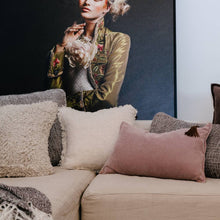 Load image into Gallery viewer, EADIE: AGNES LUMBAR CUSHION - MINK/OFF WHITE (This product is available for CLICK + COLLECT only!)