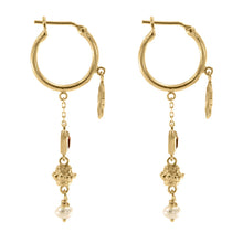 Load image into Gallery viewer, CLEOPATRA’S BLING: JEANNE EARRINGS WITH GARNET - 18K GOLD PLATED