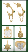 Load image into Gallery viewer, CLEOPATRA’S BLING: URRACA EARRINGS WITH JADE- 18K GOLD PLATED