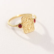 Load image into Gallery viewer, TEMPLE OF THE SUN: RUBY SEAL RING - GOLD VERMEIL