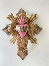 Load image into Gallery viewer, MEXICANO: CROSS ANTIQUE LOOK - PINK HEART