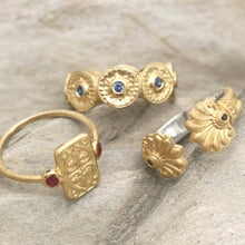 Load image into Gallery viewer, TEMPLE OF THE SUN: RUBY SEAL RING - GOLD VERMEIL