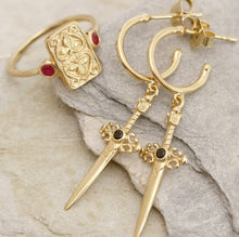 Load image into Gallery viewer, TEMPLE OF THE SUN: RUBY SEAL RING - GOLD VERMEIL