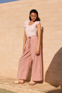 BRAVE & TRUE: PORTIA PANTS - RED STRIPE