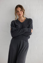 Load image into Gallery viewer, HOME LOVE: STILLNESS KNIT TOP - CHARCOAL
