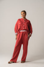 Load image into Gallery viewer, FOUND BY TWO: MORNING AFTER SHIRT - RED WITH SIDE STRIPE
